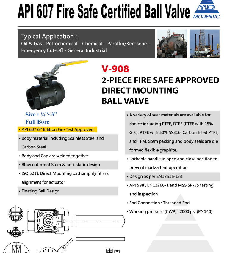 API 607 Fire Safe Certified Ball Valve API 607 Fire Safe Certified Ball Valve